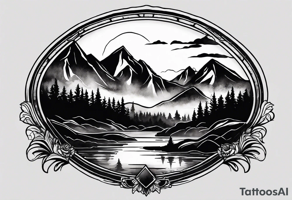Small
Black
Mountain 
Silhouette tattoo idea