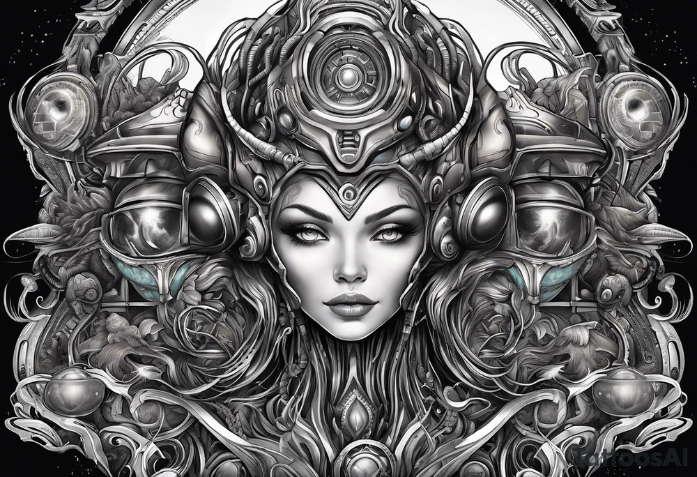 alien planet beautiful tattoo idea