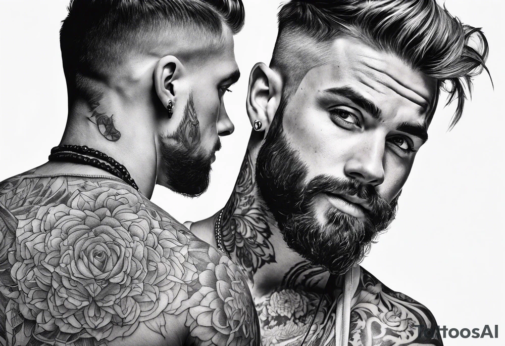 Tattoo artist short hair man tattoo idea