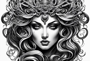 Medusa scary tattoo idea