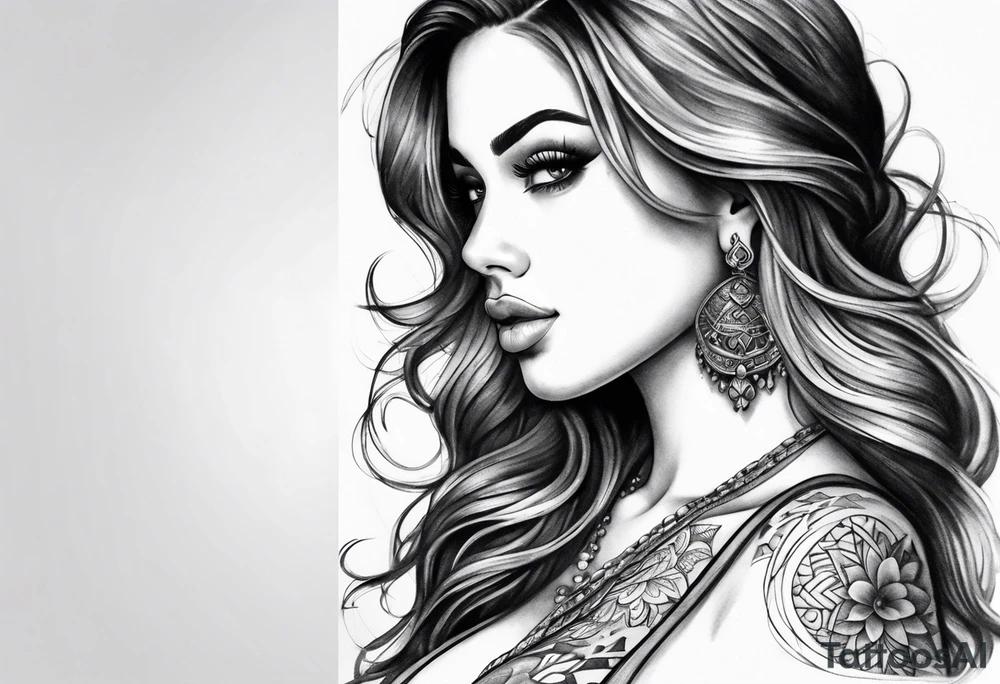 Cleavage tattoo idea
