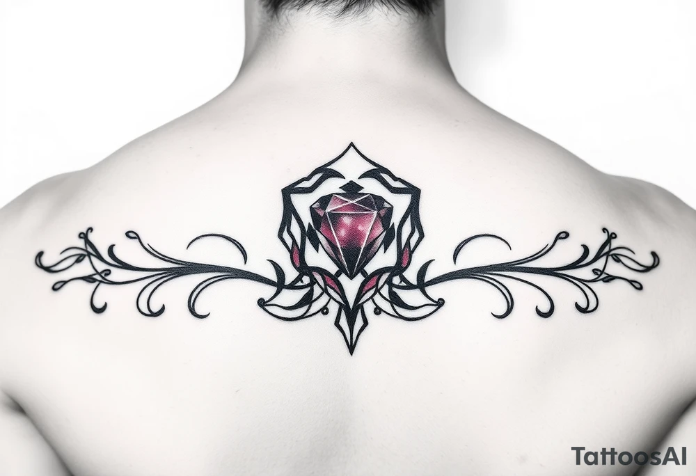 Ruby gemstone with the birthday July 6, 2019 to fit on lower ankle tattoo idea