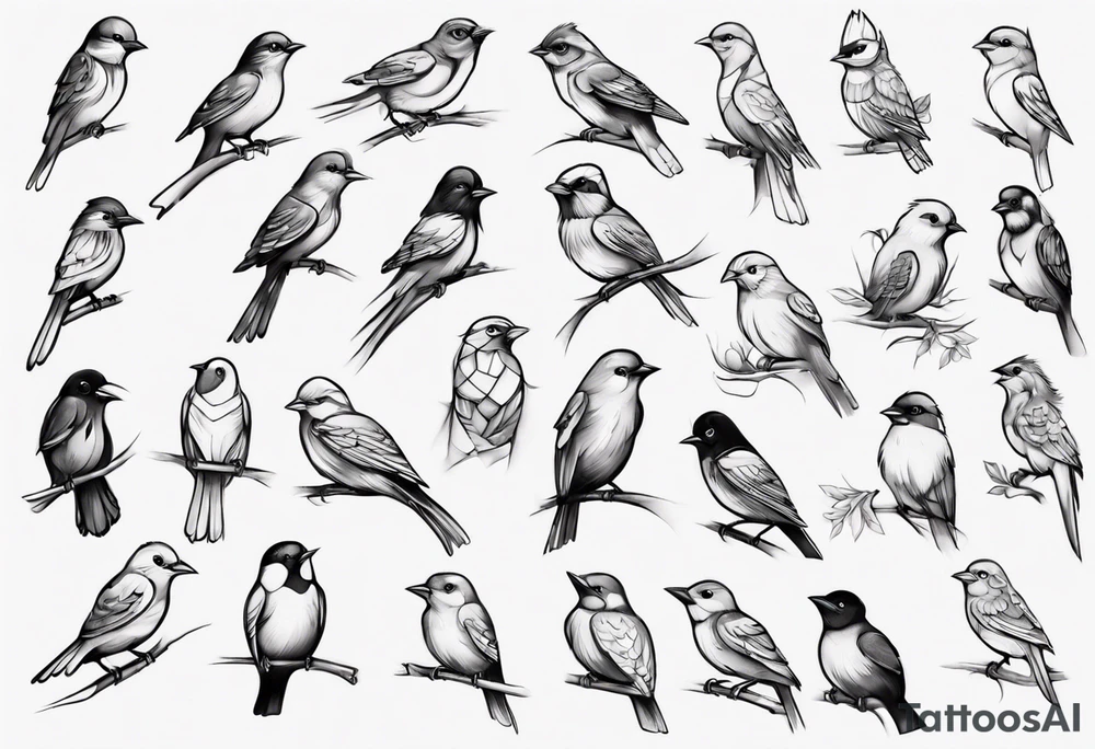 Small birds on shoulder tattoo idea