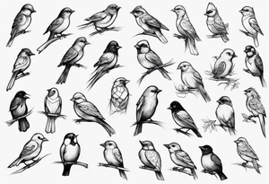 Small birds on shoulder tattoo idea