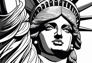 Sexy statue of liberty face tattoo idea