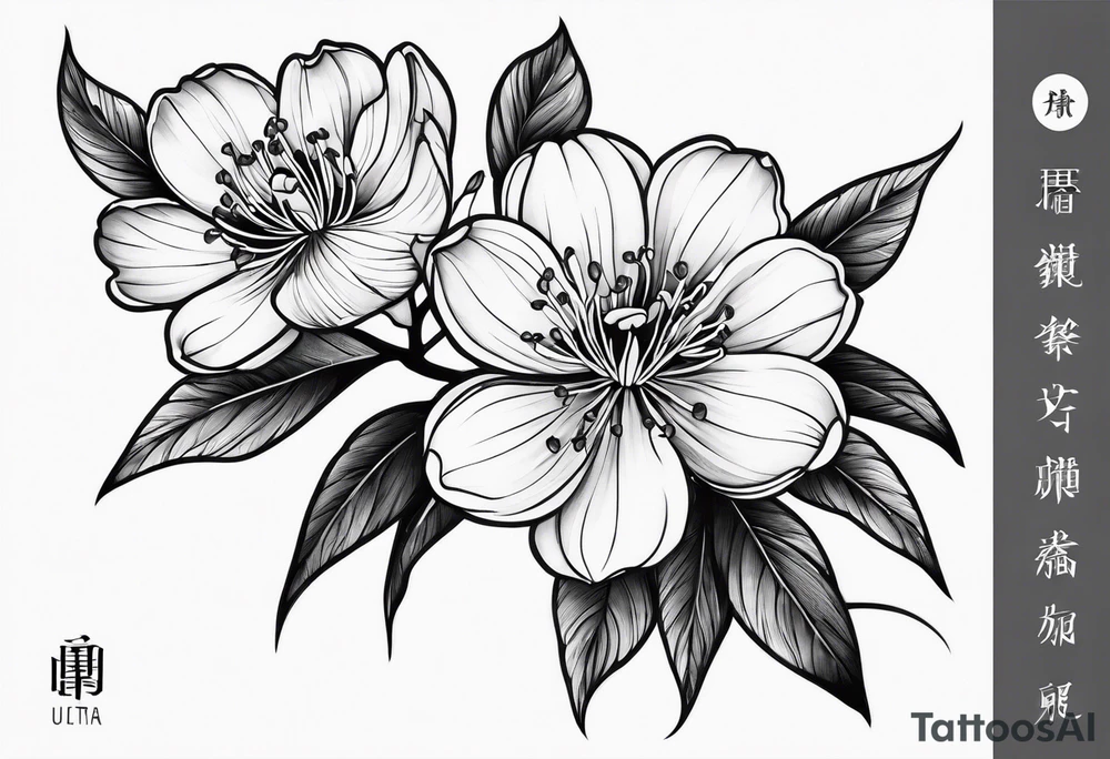 single cherry blossom flower tattoo idea