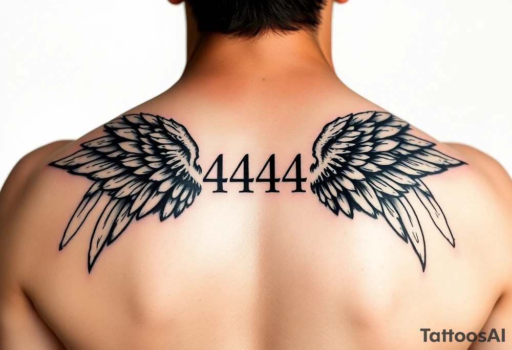 Angel numbers 1 support and guidance, 2 Balance, 4 Protection (with angel wings(only around 444) tattoo idea