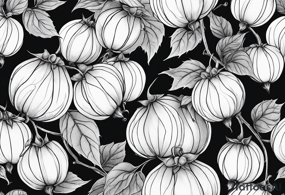 Physalis with cloud tattoo idea