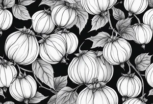 Physalis with cloud tattoo idea