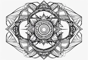 illustration for modern Geometric Shaped Tattoo signifying Strenth, Determination, Will Power and Courage tattoo idea