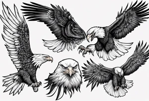 swooping bald eagle tattoo idea