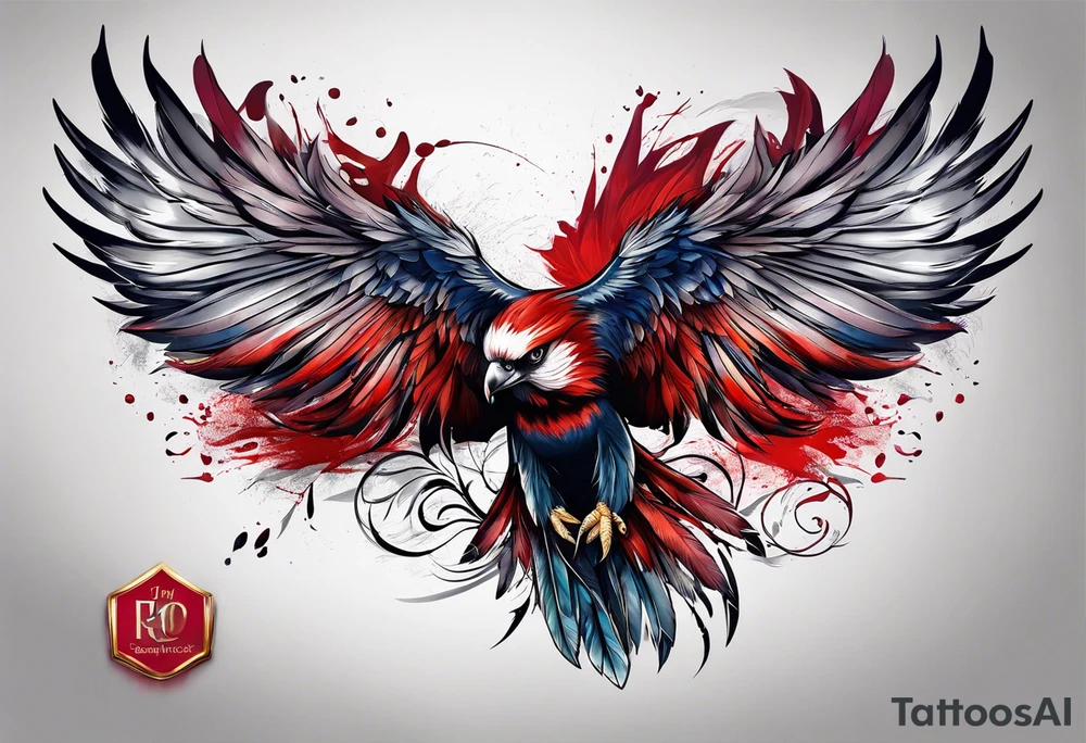 Blood feather tattoo idea