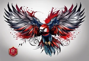 Blood feather tattoo idea