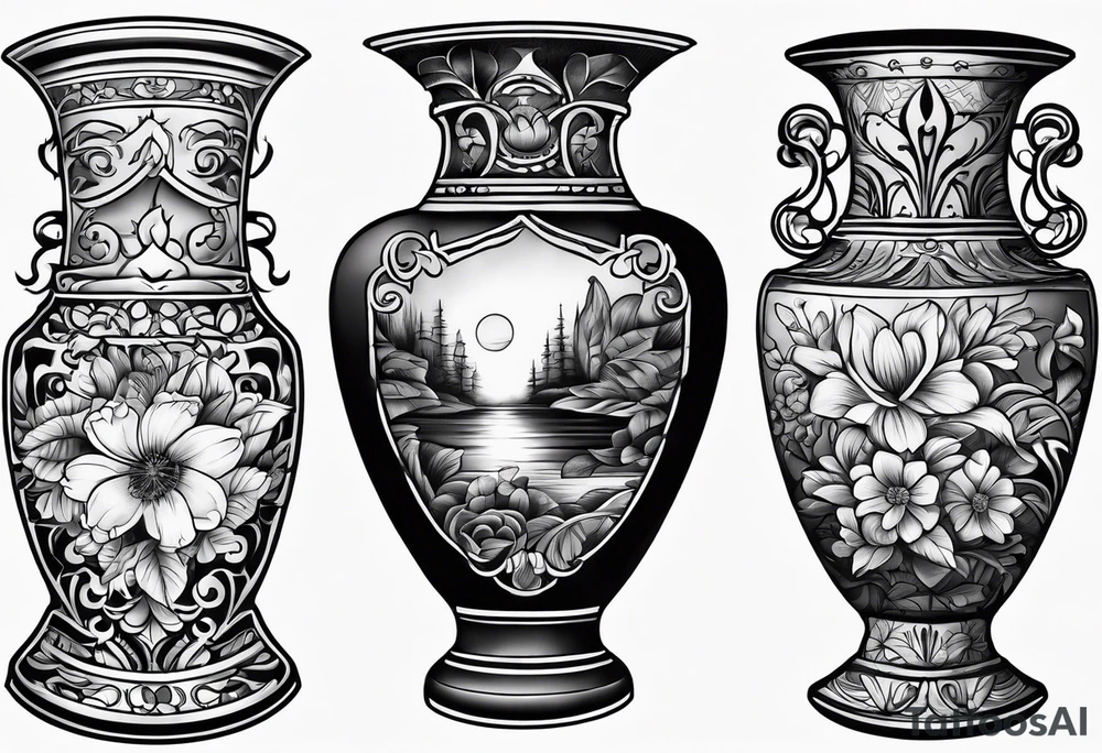 Traditional vase tattoo idea