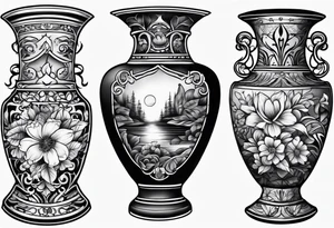 Traditional vase tattoo idea