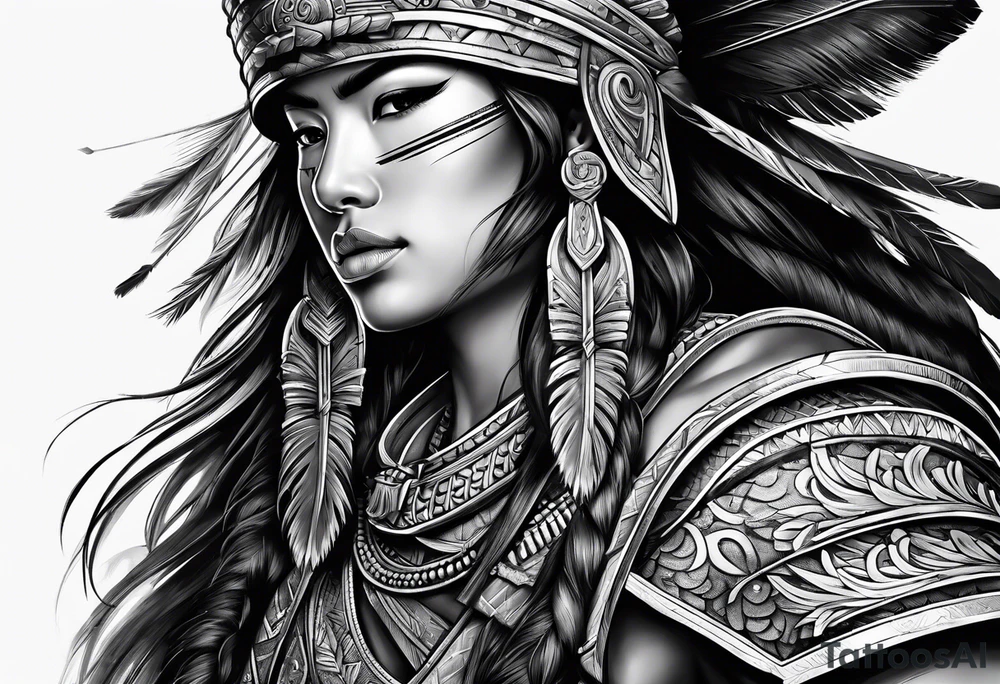 Ilocano warrior pretty face sword arrows alibaba tattoo idea