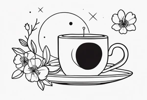 mocha coffee, moon, peach, blossom from powerpuff girls tattoo idea