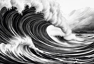 waves;  
"come what may"; outside forearm not an oval tattoo idea