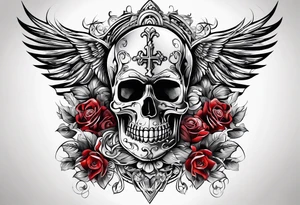 41 with design and cross tattoo idea