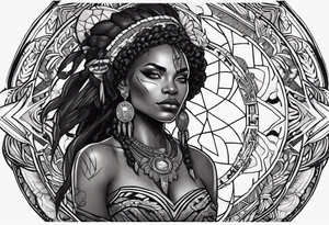 valkrye, kali, pirate, african goddess, , warrior, native american, lotus, zenza resonance, skulls, pachamama, left side face, chest, wing, tattoo idea