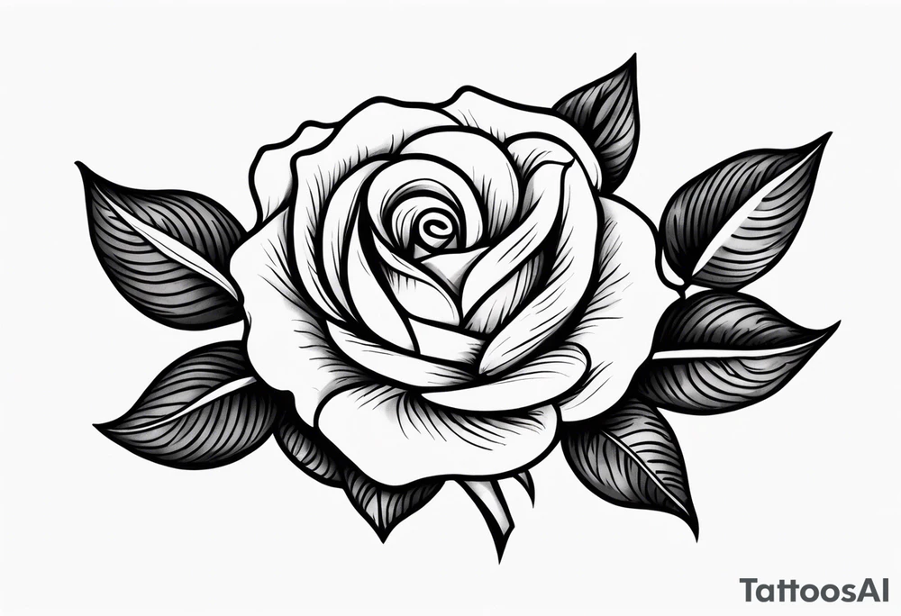 traditional rose tattoo idea