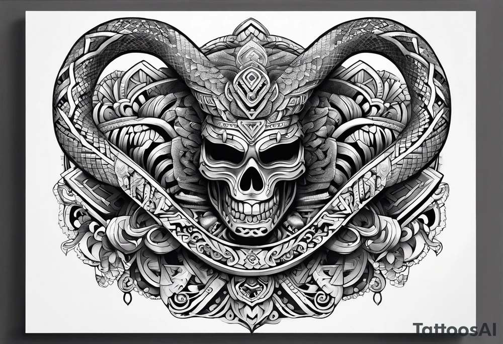 Aztec snake tattoo idea