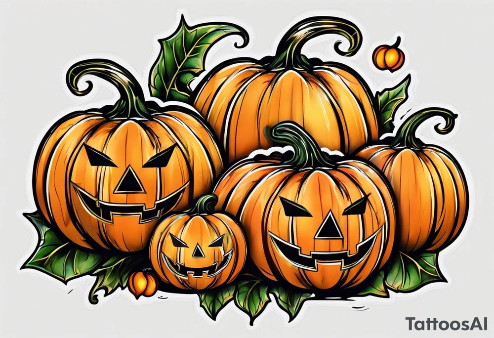 Simple pumpkin tattoo idea