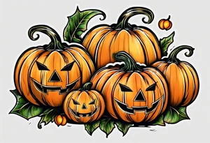 Simple pumpkin tattoo idea