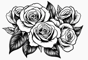 Four roses with a banner tattoo idea
