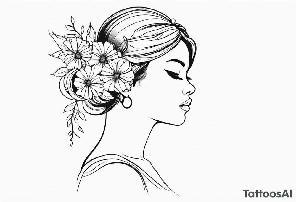 Flower Headed girl tattoo idea