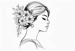 Flower Headed girl tattoo idea