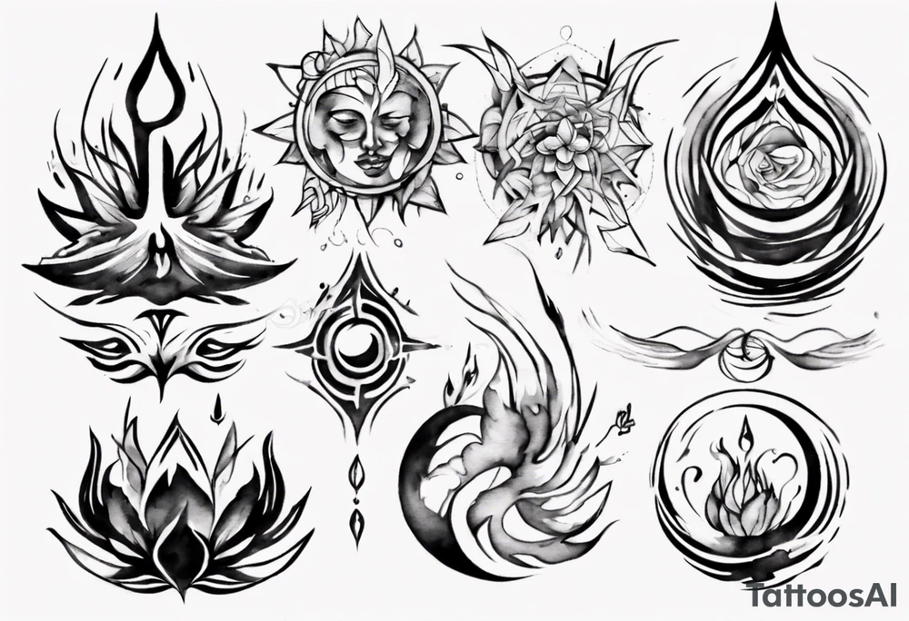 Abstract inner peace tattoo idea