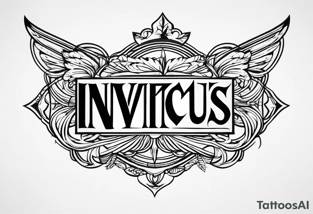 Invictus very minimalist just lettering tattoo idea