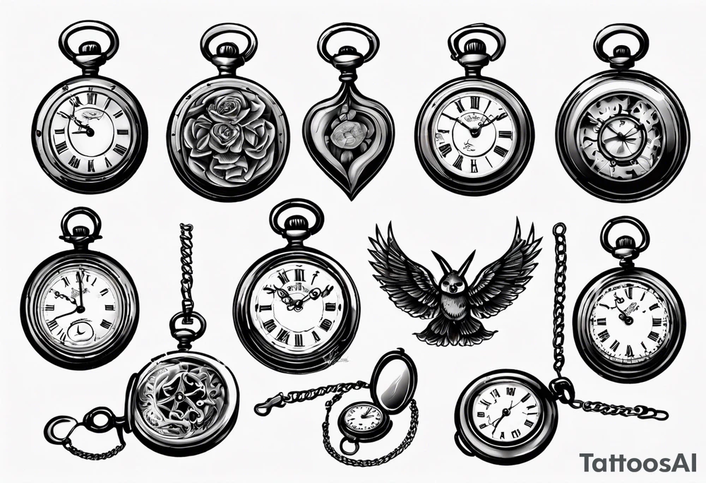 pocket watch tattoo idea