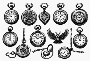 pocket watch tattoo idea