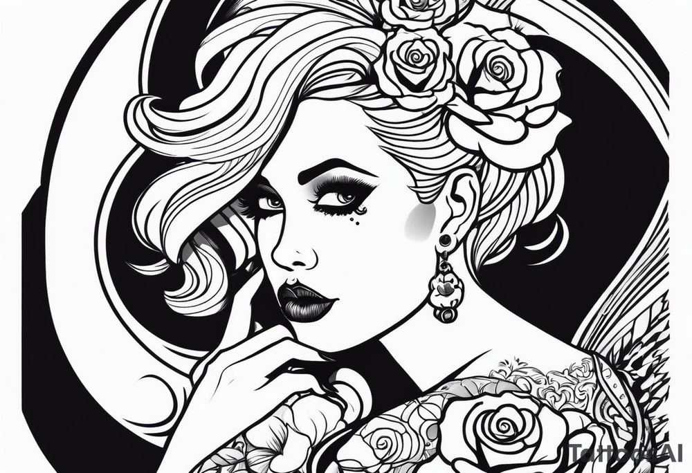 Woman with skull tattoo idea