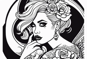 Woman with skull tattoo idea