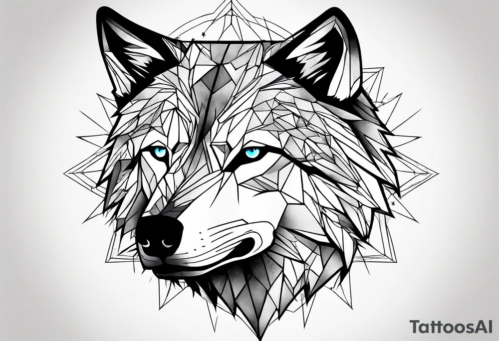 Constellation, animal wolf snow , géométric tattoo idea