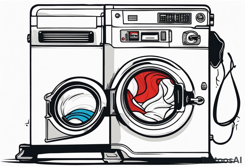 pinup laundry machine tattoo idea