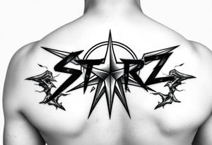 Edgy cybersigilism “Starz” tattoo idea