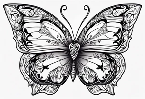 Butterfly with flower wings tattoo idea