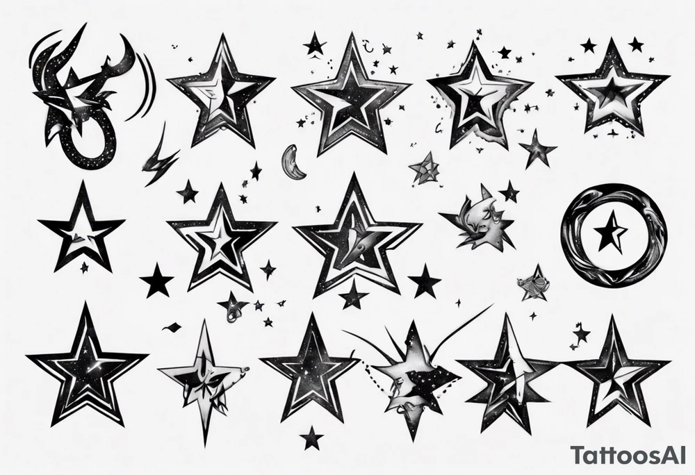 Capricorn stars among other stars tattoo idea