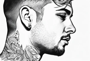 Transgender man looking in mirror, tattoo idea