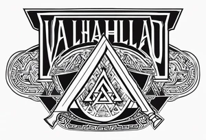 Valhalla  sword shield axe Valknut fog tattoo idea