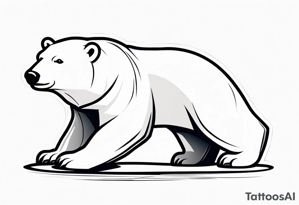 Polar bear wearing a winter hat and snow goggles tattoo idea