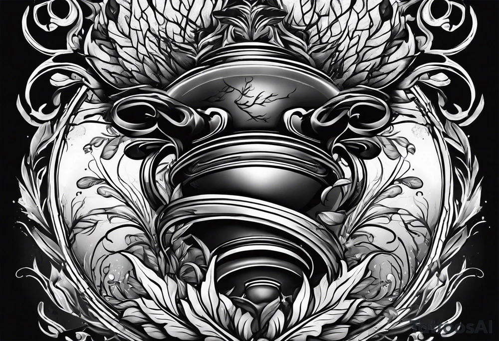 tattoo of roots wrapped around a hour glass tattoo idea