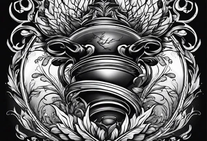 tattoo of roots wrapped around a hour glass tattoo idea