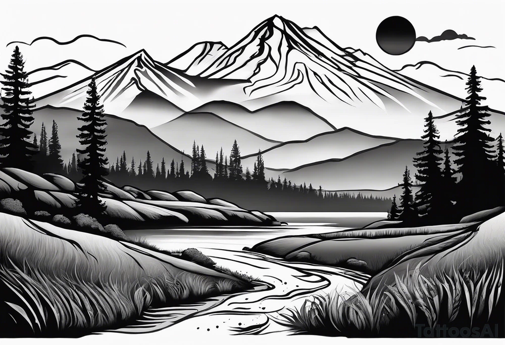 Pacific Northwest landscape, father son and daughter shadow
. Mexican American inspiration tattoo idea