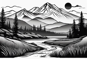 Pacific Northwest landscape, father son and daughter shadow
. Mexican American inspiration tattoo idea