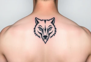 aggressive wolf head tattoo idea
